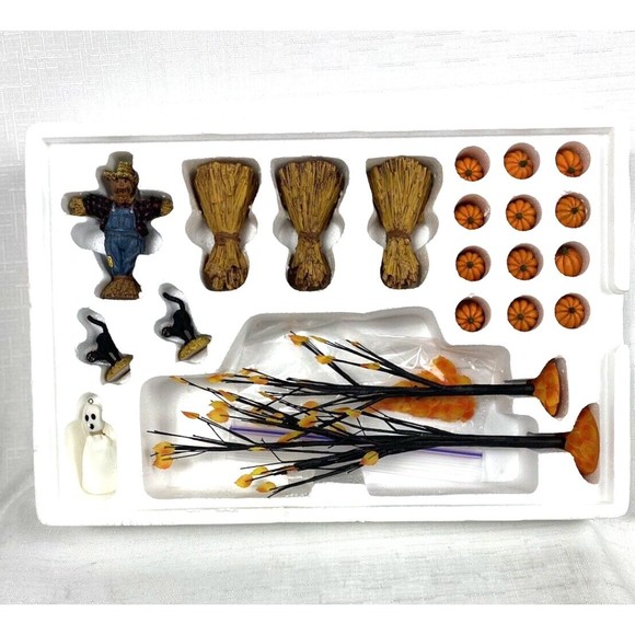 Dept 56 Halloween Village Accessories Set 52704 & Maple Burch Trees 52655 2 Sets - Picture 3 of 16
